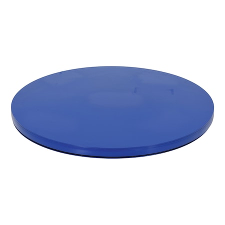Vestil Steel 36 In. Carousel, 4K Capacity, Round Smooth Top Plate Blue CA-36-4-TP-RSM
